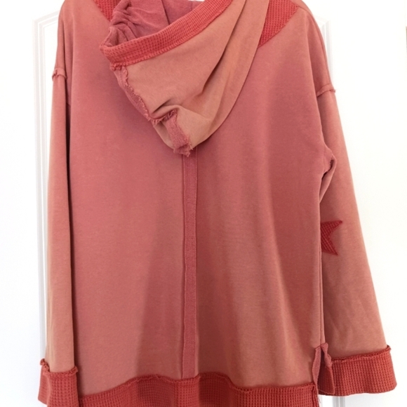 POL Distressed Muted Mauve Oversized Hoodle Waffle Trim And Stars - Picture 5 of 9